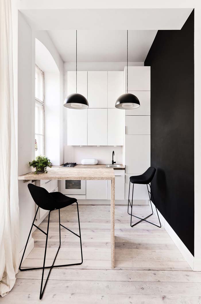 Black and White Simple Kitchen #kitchen #design #decorhomeideas