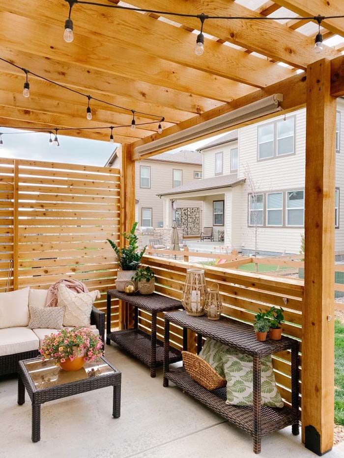 Blond Slats For Your Outdoor Oasis #woodenslats #homedecor #decorhomeideas