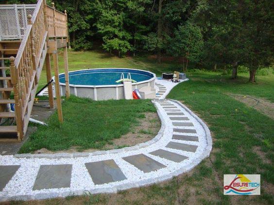 Build A Path to the Pool #abovegroundpool #landscapingideas #decorhomeideas