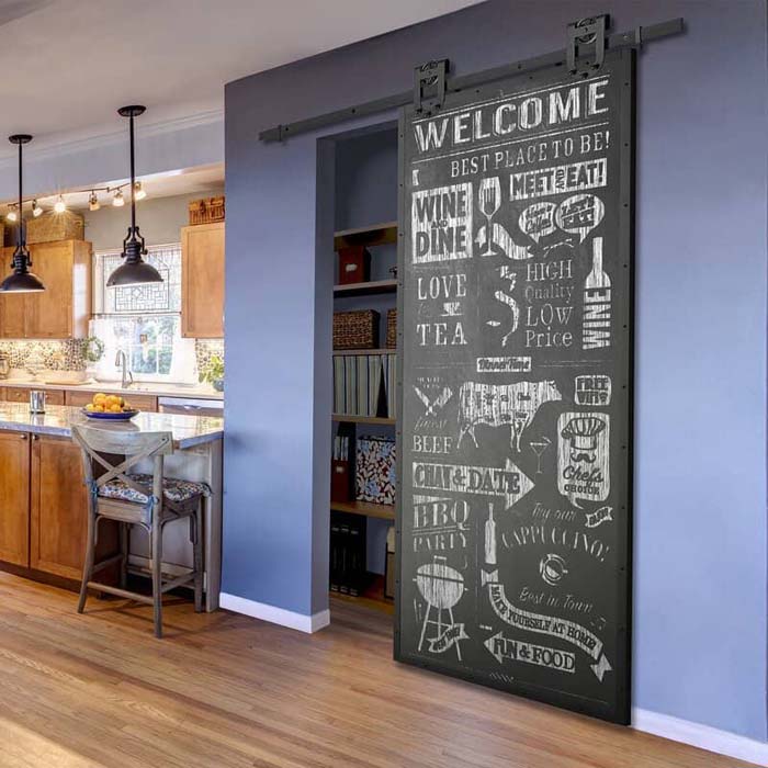 Chalkboard Finished Barn Door #barndoor #barndoorideas #decorhomeideas