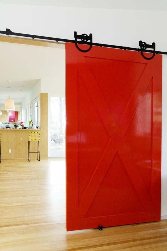 Cheerful Cherry Sliding Bedroom Barn Door #barndoor #barndoorideas #decorhomeideas