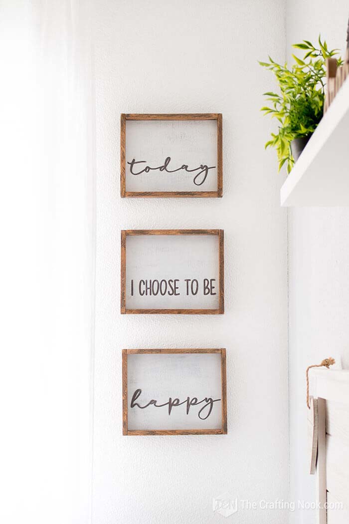 Cool Triptychs Style Wooden Inspirational Signs #rustic #walldecor #decorhomeideas