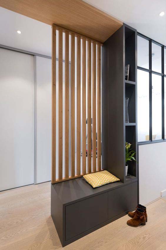 Create A Small Entryway With Slats #woodenslats #homedecor #decorhomeideas