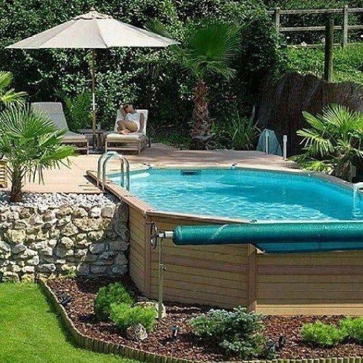 Deck Built on a Hill #abovegroundpool #landscapingideas #decorhomeideas