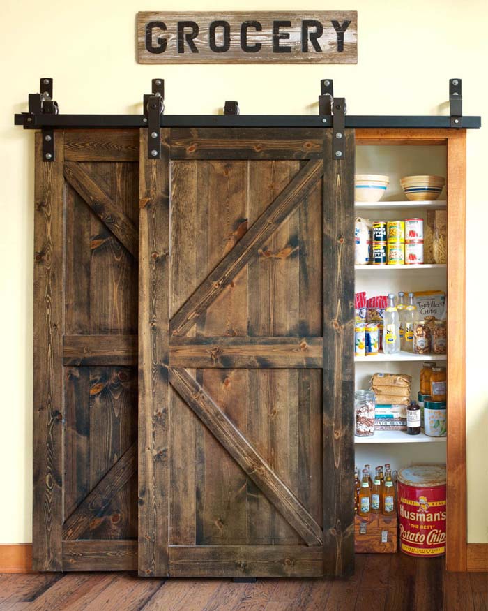 Dreamy Deadwood Style Pantry Doors #barndoor #barndoorideas #decorhomeideas
