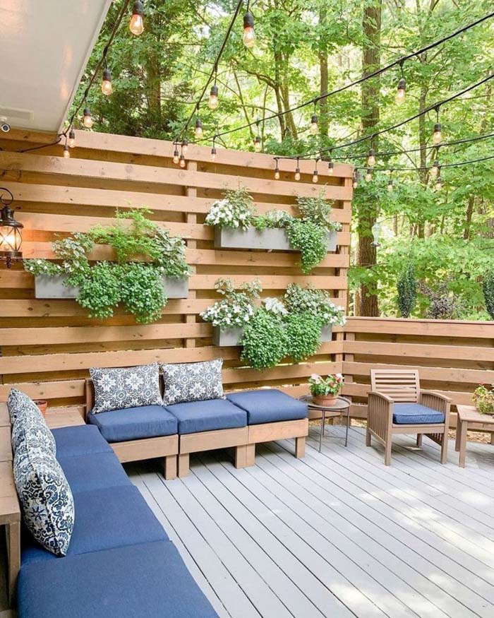 Dual Function Patio Wall #woodenslats #homedecor #decorhomeideas