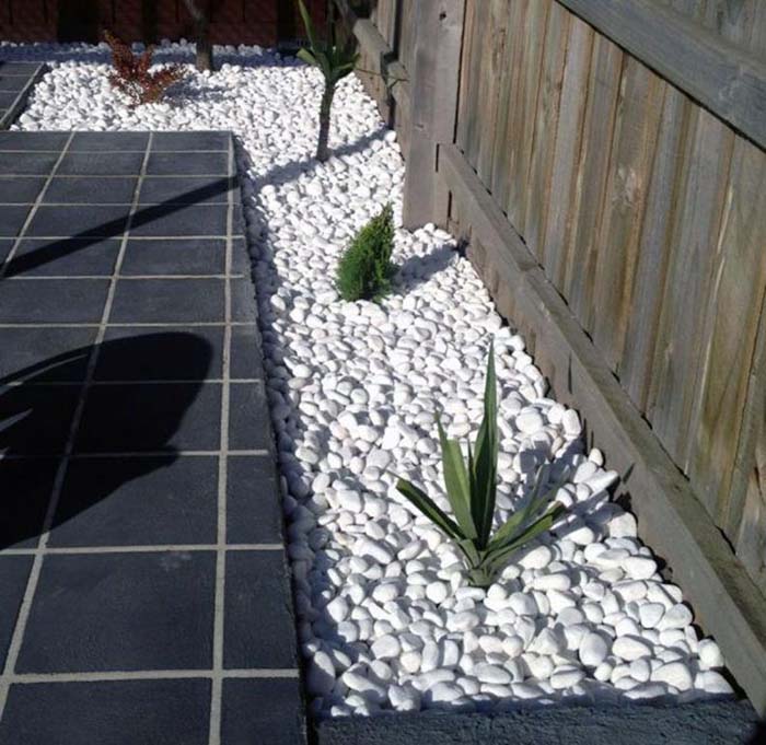 Fill in Gaps #whiterock #landscapingideas #decorhomeideas