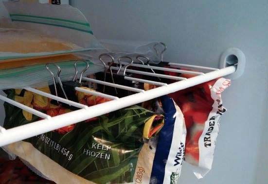 Freezer Binder Clips #refrigerator #storage #organization #decorhomeideas