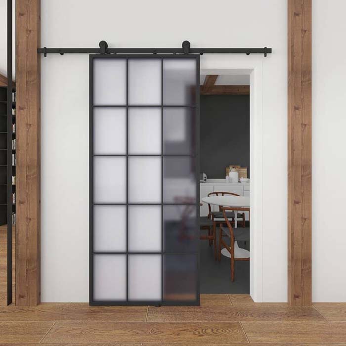 Glass Pane Barn Door #barndoor #barndoorideas #decorhomeideas