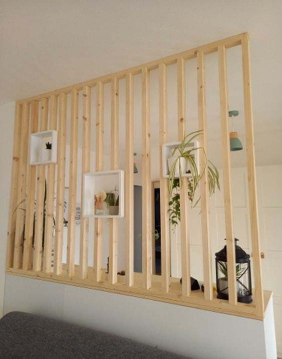 Hallway Wall From Slats #woodenslats #homedecor #decorhomeideas