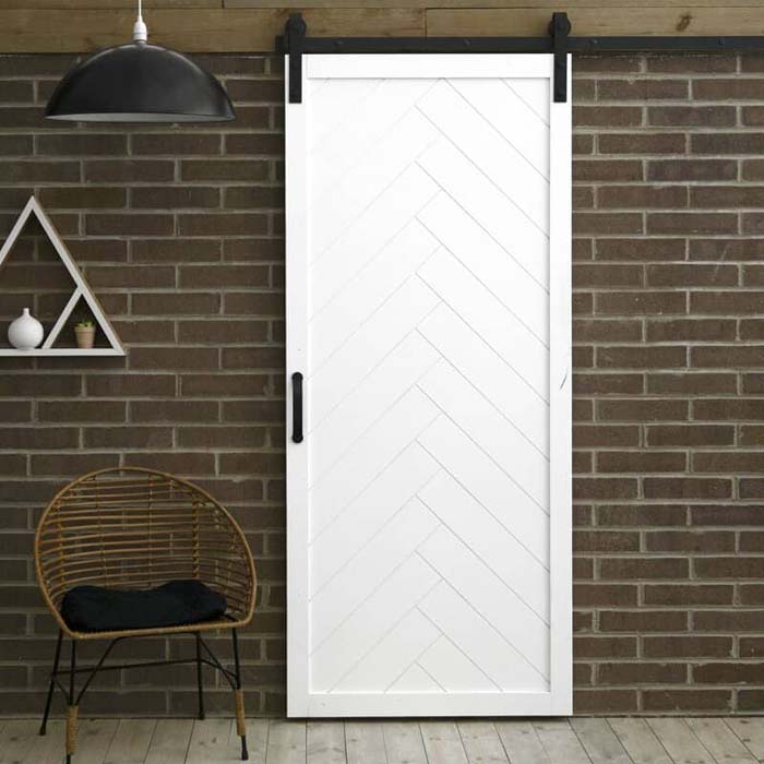 Herringbone Patterned #barndoor #barndoorideas #decorhomeideas