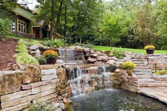 Hillside Waterfall #slopedbackyard #budget #decorhomeideas