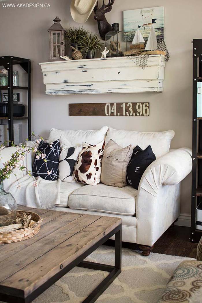 Homey Cottage Style Living Room #farmhouse #livingroom #decorhomeideas