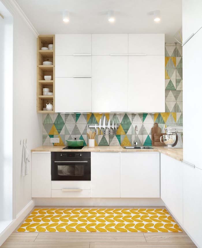 L Shaped White Small Kitchen Remodel #kitchen #design #decorhomeideas