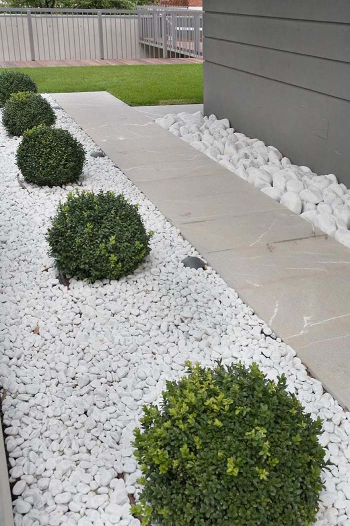 Mix and Match #whiterock #landscapingideas #decorhomeideas