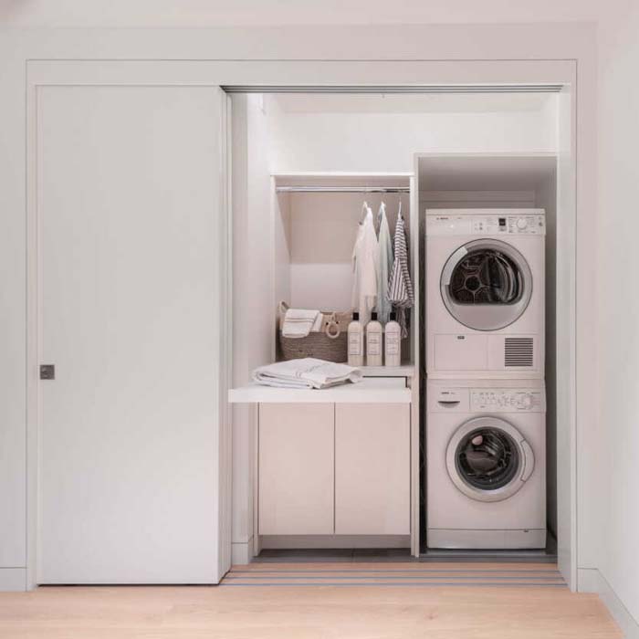 Multi-Panel Telescoping Laundry Door for a Large Opening #laundry #closetdoors #decorhomeideas