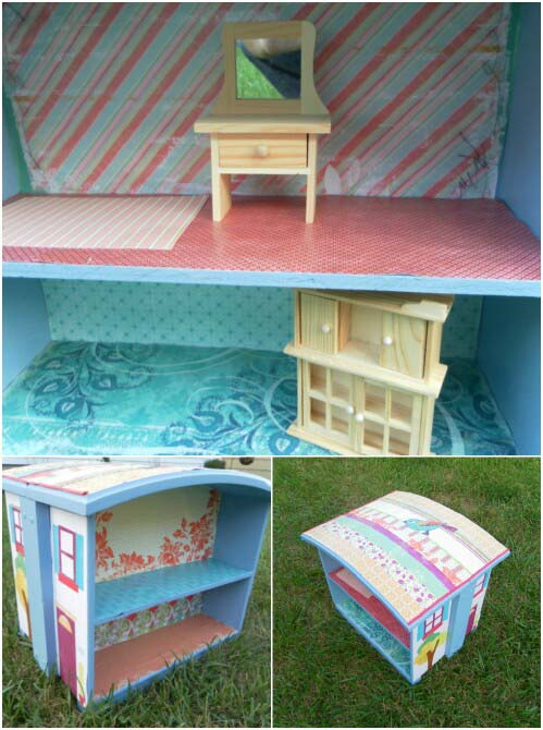 Old Drawer Dollhouse #recycle #olddrawer #decorhomeideas