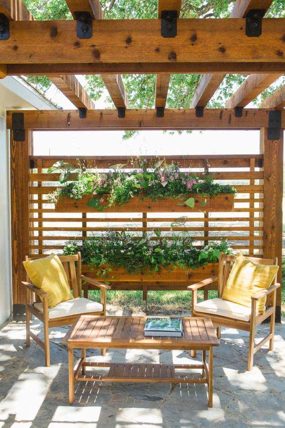 Pergola Extension With Slats To Decorate With Flowers #woodenslats #homedecor #decorhomeideas