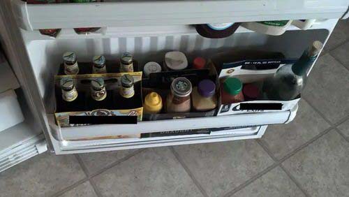 Six-Pack Containers for Fridge Doors #refrigerator #storage #organization #decorhomeideas