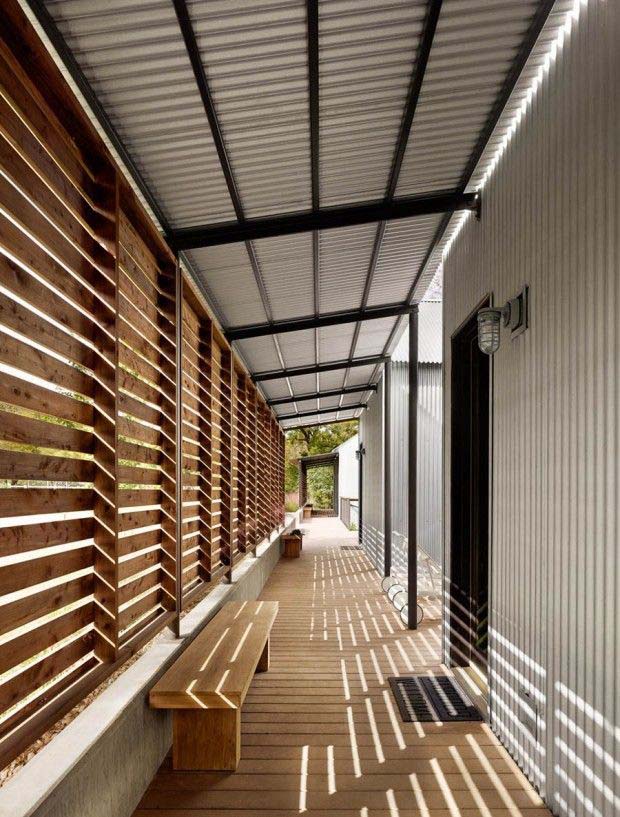 Slats Turn A Shared Corridor Into A Sheltered Zone #woodenslats #homedecor #decorhomeideas