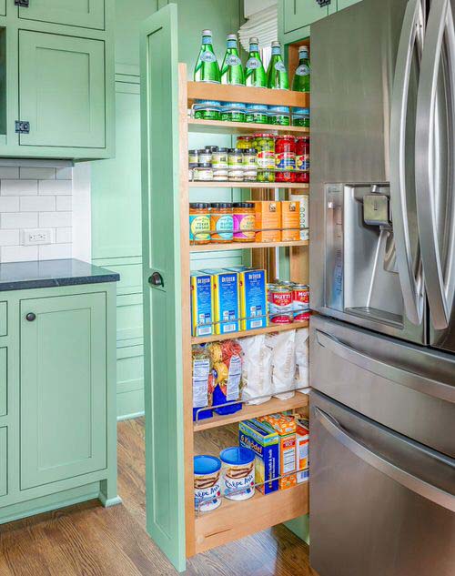 Sliding Wall Organizer #refrigerator #storage #organization #decorhomeideas