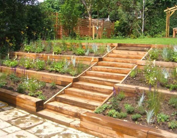 Terraced Garden On A Slope #slopedbackyard #budget #decorhomeideas