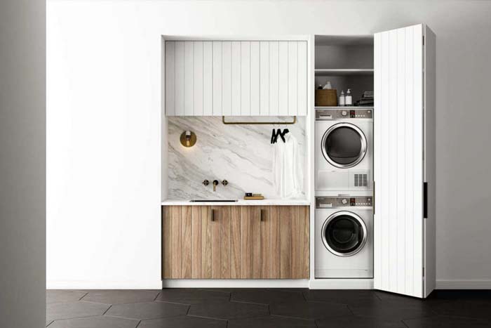 The pattern on Laundry Door to Create Distinct Texture #laundry #closetdoors #decorhomeideas