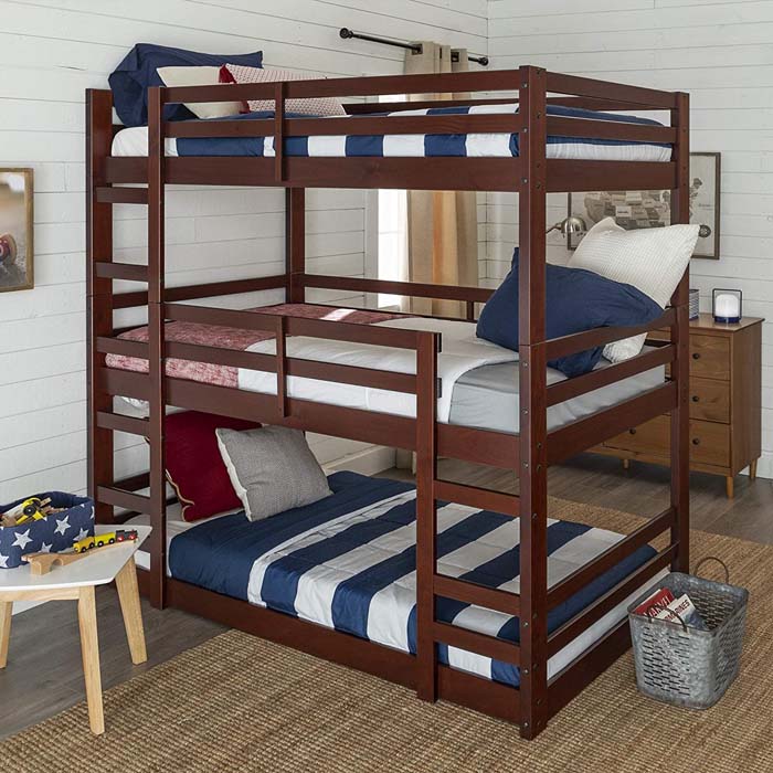 Twin Triple Bunk Bed #beds #smallroom #decorhomeideas