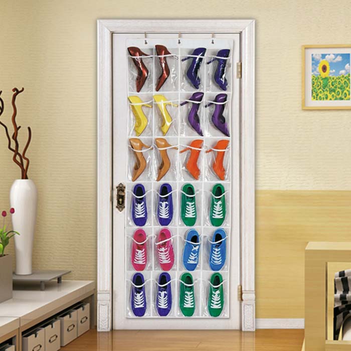 24 Pocket Shoe Organizer #shoestorage #decorhomeideas