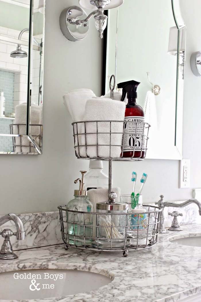 A Different Kind of Basket Organization #storageideas #smallbathroom #decorhomeideas