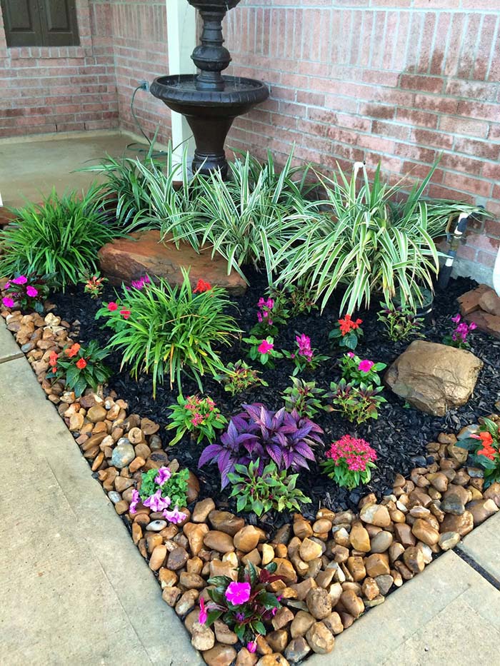 Add a Fountain #smallcorner #rockgarden #decorhomeideas