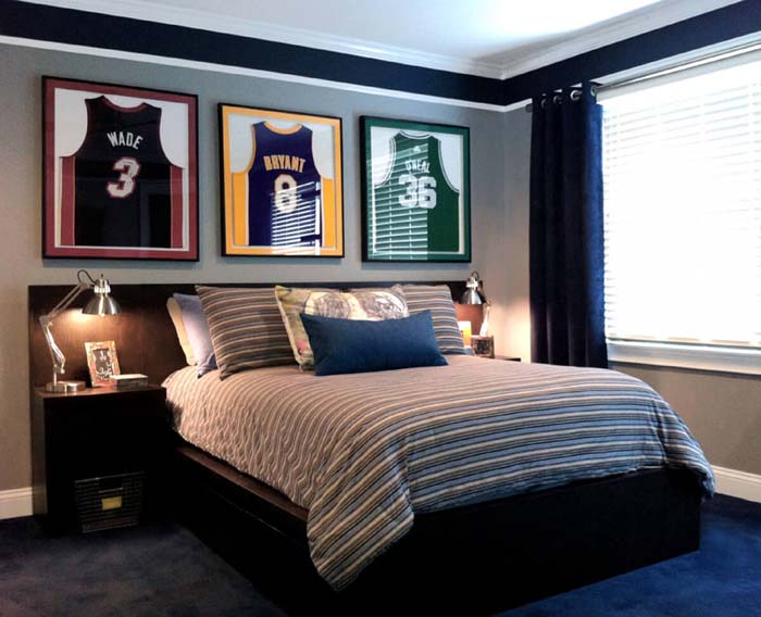 Basketball Wall of Fame Boy Room Decor #teenageboyroom #boyroom #decorhomeideas