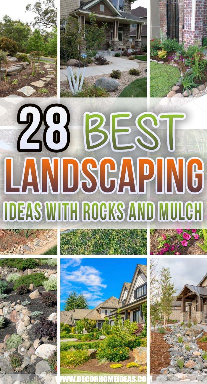 Best Front Yard Landscaping Ideas With Rocks And Mulch. These front yard landscaping ideas with rocks and mulch will help you build an inexpensive landscape around your house and boost your curb appeal.  #decorhomeideas