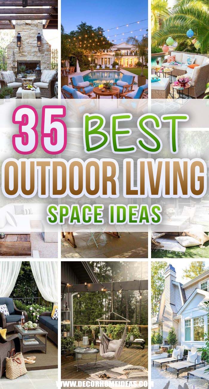 Best Outdoor Living Space Ideas. Outdoor living space ideas to help you relax outside of your home during warm weather. Some DIY projects and design ideas to inspire you. #decorhomeideas