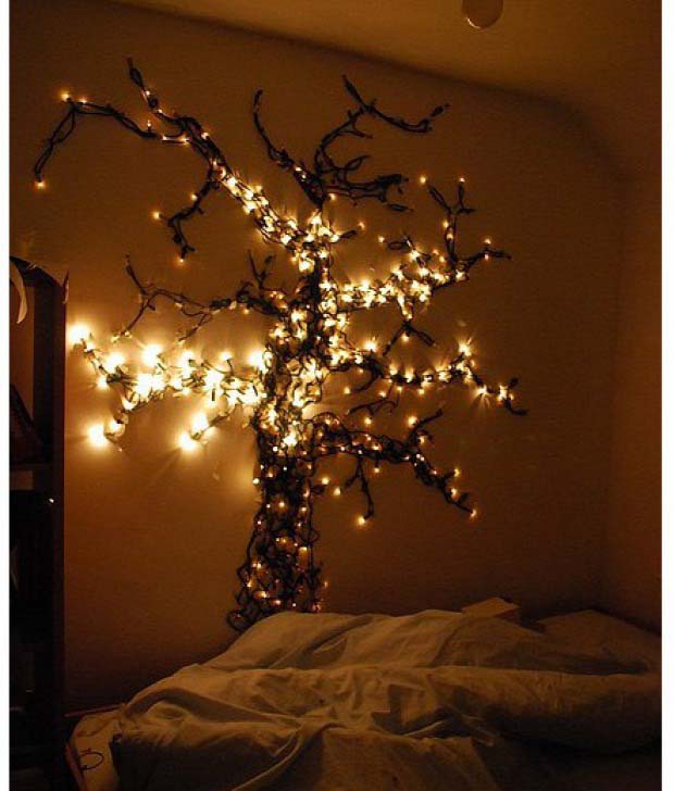 Bring the Forest Indoors with this Great Idea #roomdecorationwithlights #decorhomeideas