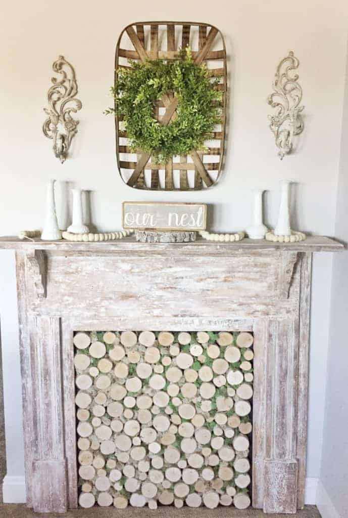 Charming and Filled with Character Faux Fireplace #fireplace #design #decorhomeideas