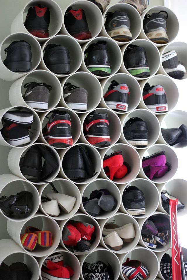 Condensed PVC Shoe Holder #shoestorage #decorhomeideas