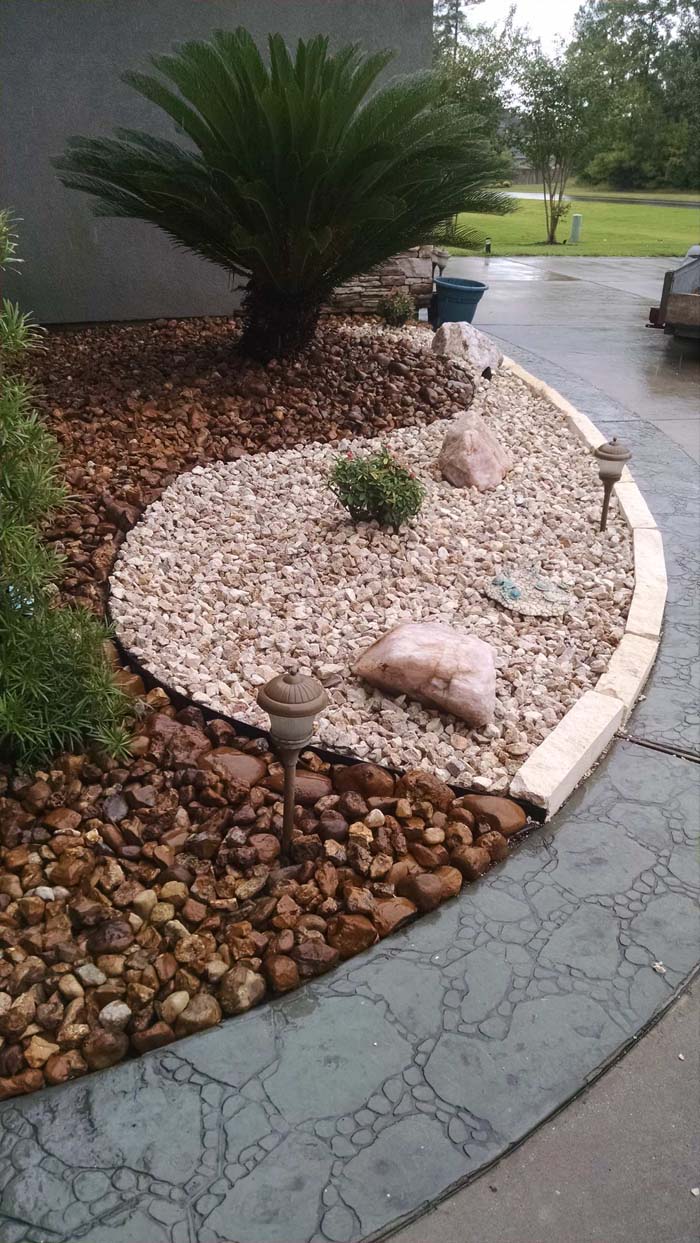 Create Patterns With Rocks #rocksr #mulch #landscaping #decorhomeideas