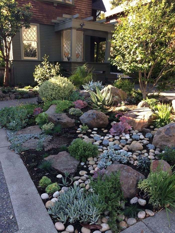 Faux River Bed #desertlandscaping #inexpensive #decorhomeideas