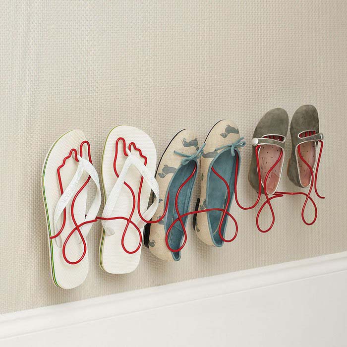 Footprint Wire Shoe Rack #shoestorage #decorhomeideas