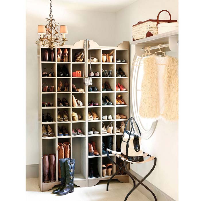 Formal Wood Finished Shoe Cabinet #shoestorage #decorhomeideas