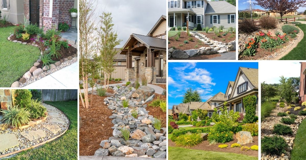 Front Yard Landscaping Ideas With Rocks And Mulch