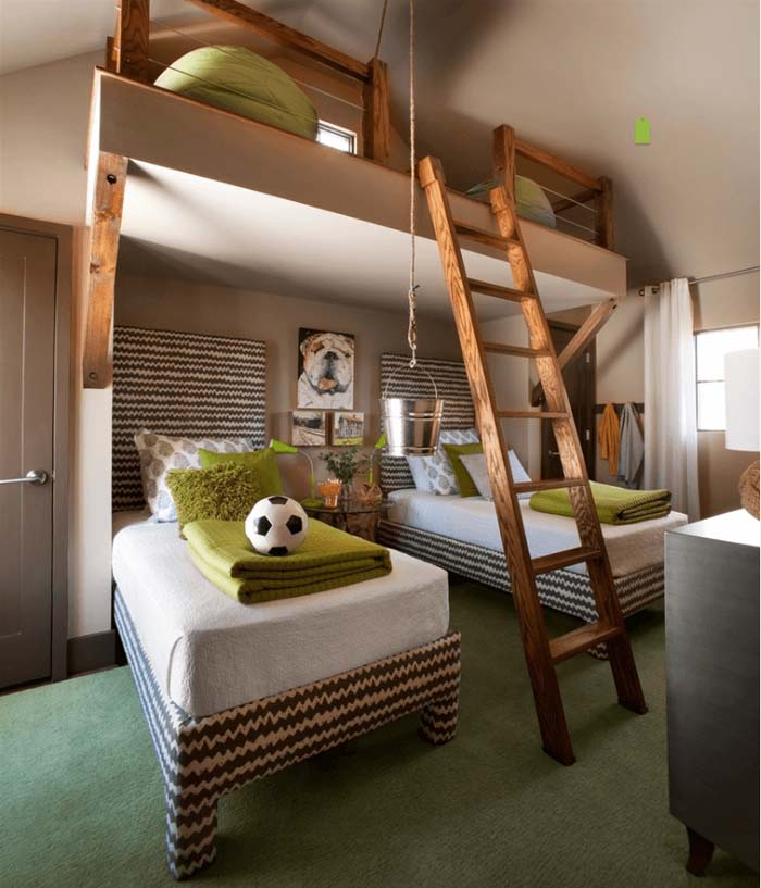 Modern Multi-Level Teenage Boy Room Ideas #teenageboyroom #boyroom #decorhomeideas