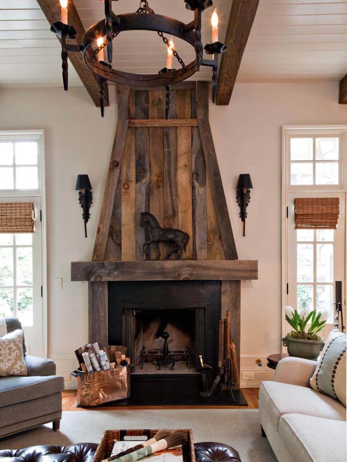 Old World Wooden Fireplace Surround #fireplace #design #decorhomeideas