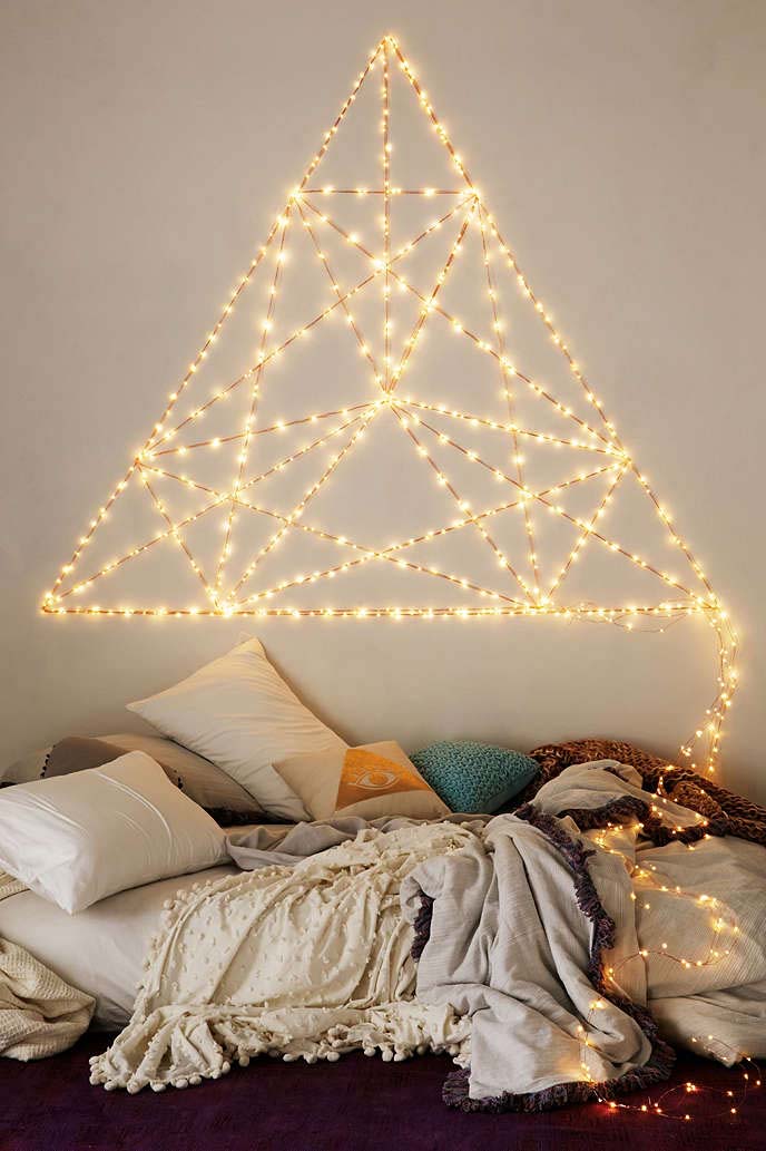 Patterns of Geometry: Lighted Headboard #roomdecorationwithlights #decorhomeideas