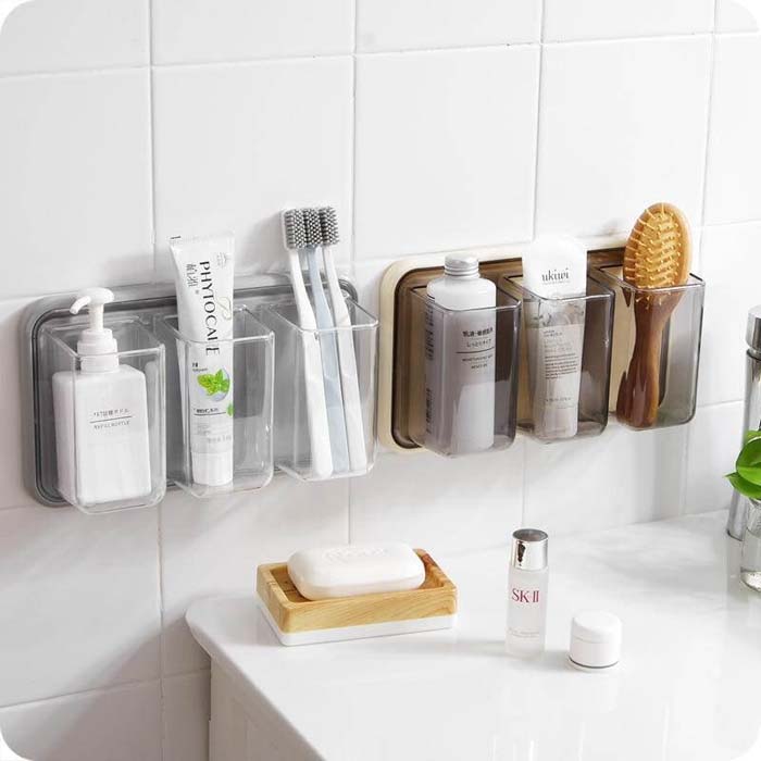 Plastic Toiletry Hangers for Brushes and Miscellaneous #storageideas #smallbathroom #decorhomeideas