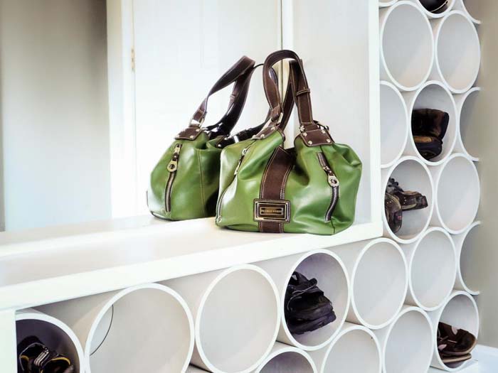 PVC Pipe Shoe Rack #shoestorage #decorhomeideas