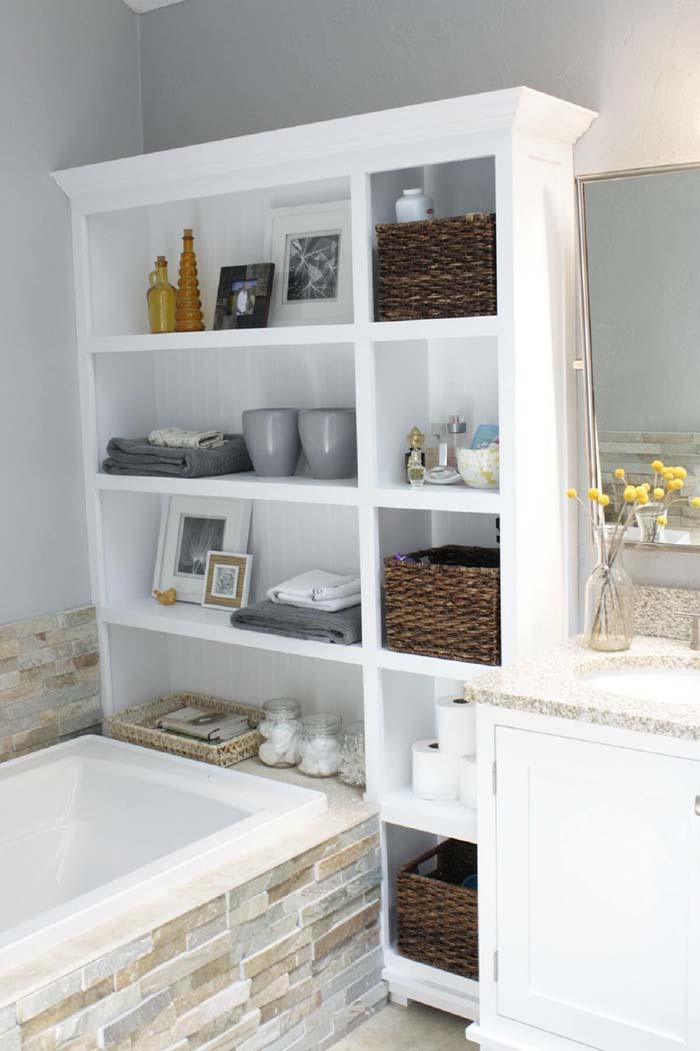 Re-Purpose That Old Bookshelf #storageideas #smallbathroom #decorhomeideas