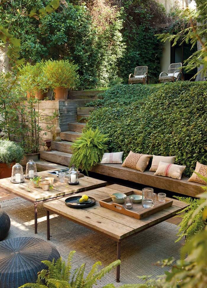 Relaxing Outdoor Living Spaces with Greenery #outdoorlivingspaces #decorhomeideas