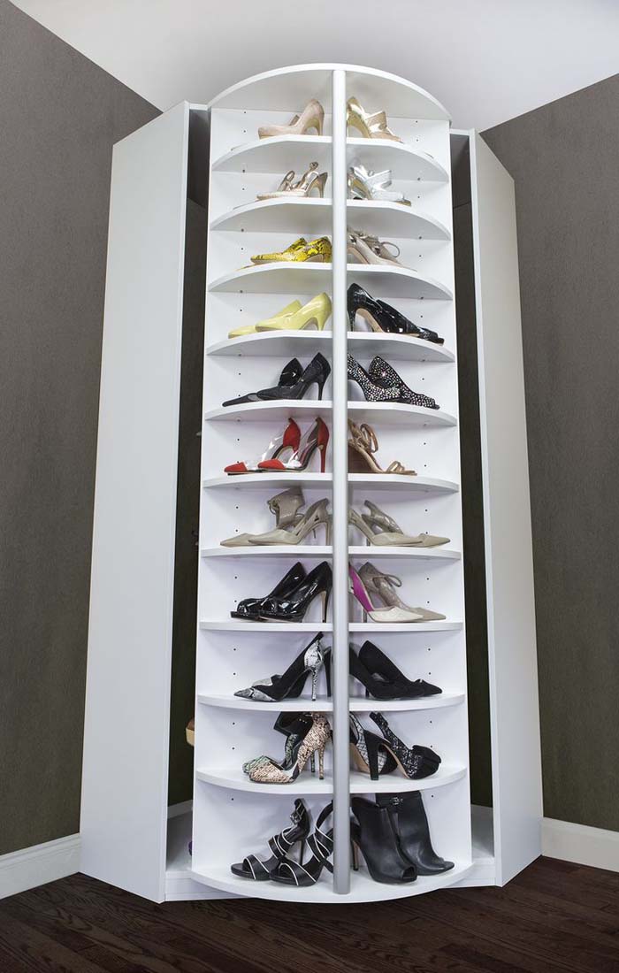 Revolving Shoe Cabinets #shoestorage #decorhomeideas